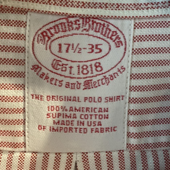 Brooks Brothers Buttondown, The Original Polo Shirt. 17.5x35, New Condition - Picture 3 of 6